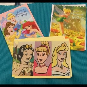 4 Disney Princess/ Tinkerbelle Cards